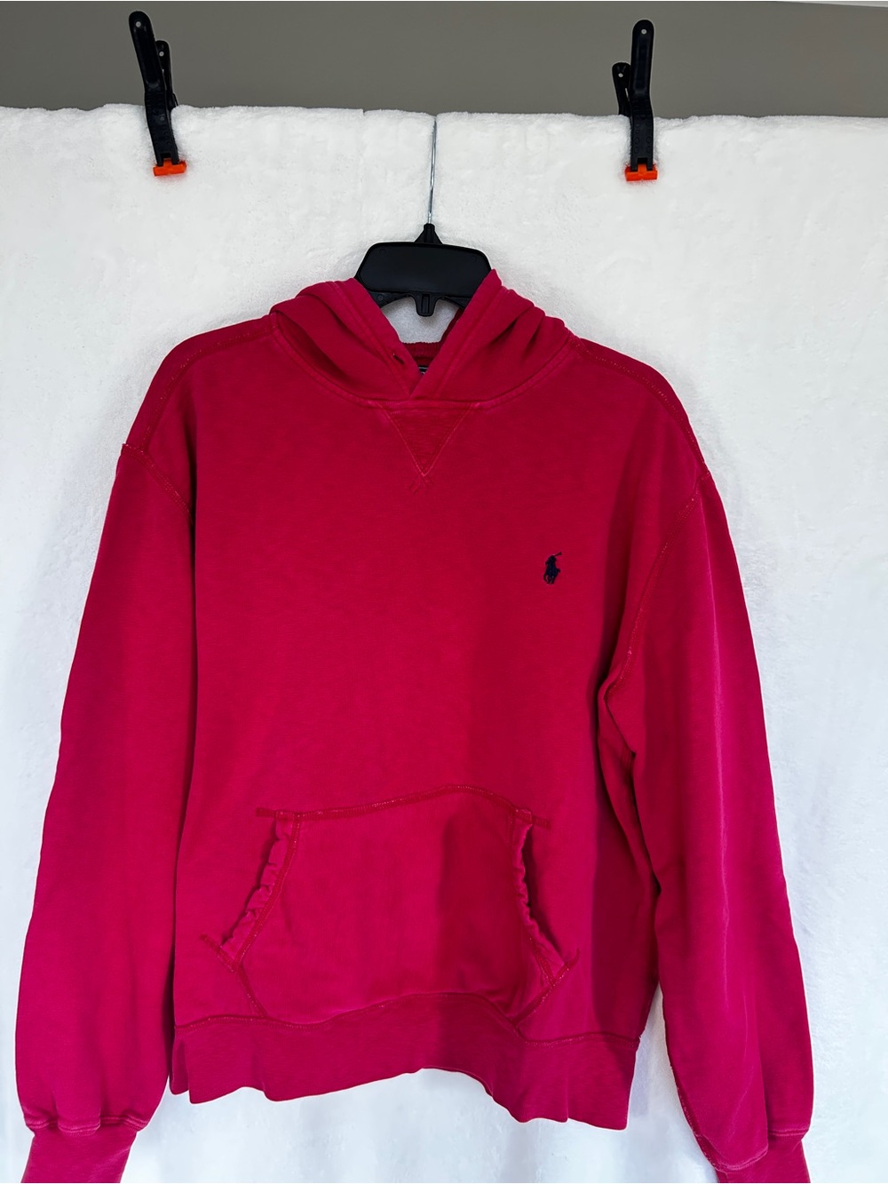 Polo by Ralph Lauren Men's Crewneck Hoodie in Cherry Red with Navy Pony